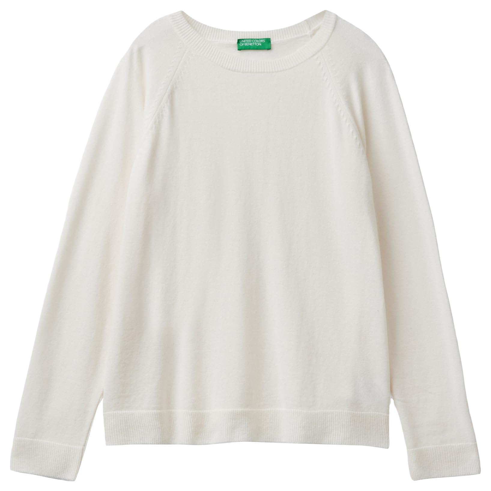 United Colors of Benetton Women's Jersey M/L 1035d1p17 Sweater, White Cream 000, L