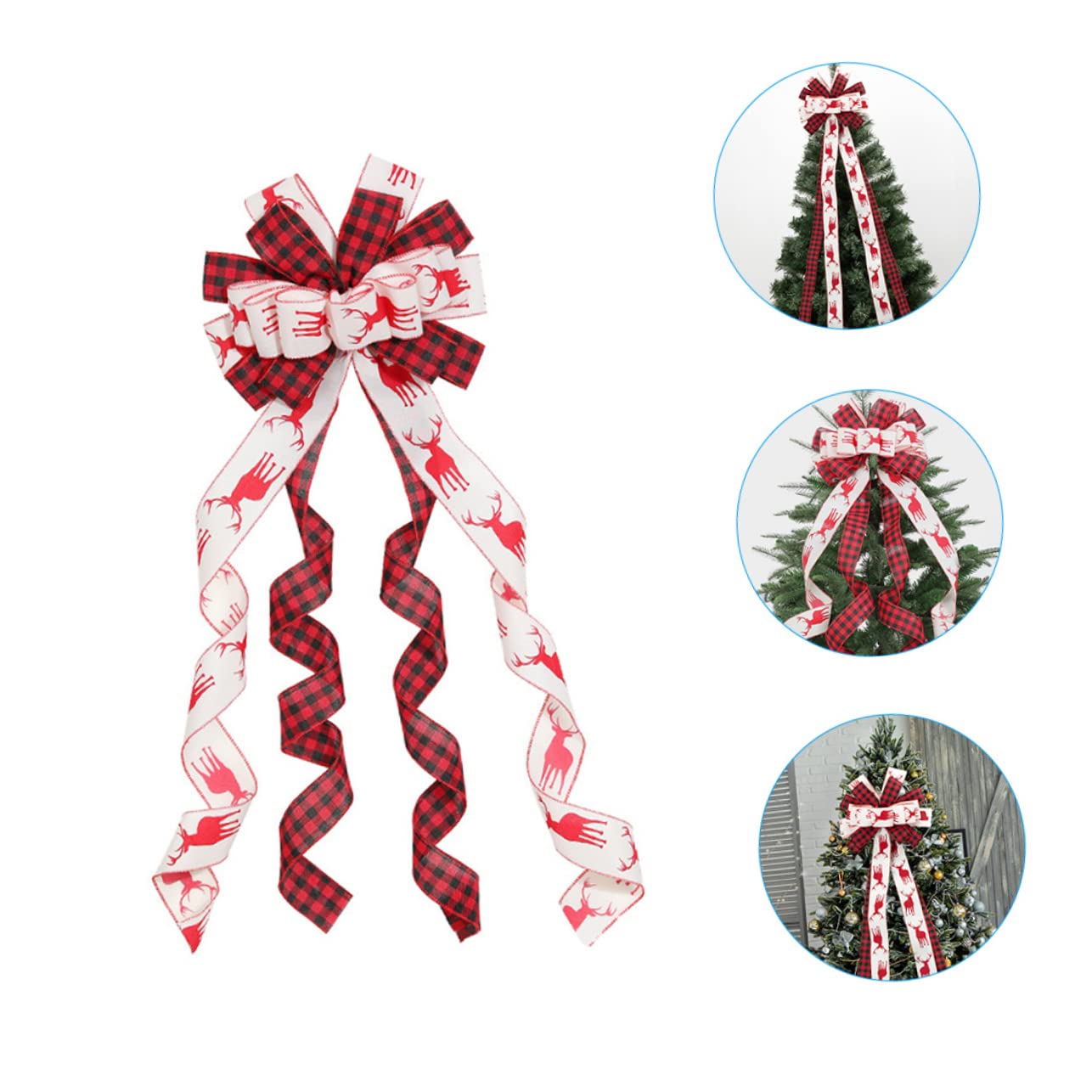 ABOOFAN 2piezas Lazo Gigante De Navidad para Decoración De Árbol Adorno De Bowknot Yute para Fiestas y Bodas Suministros De Festival Navideño