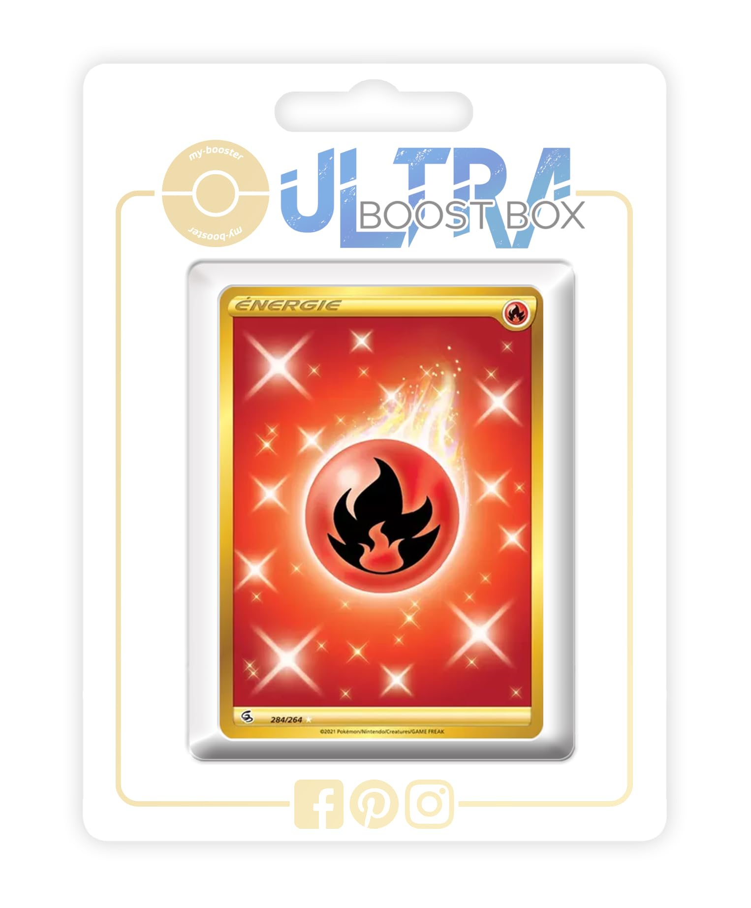 Énergie Feu (Fire Energy) 284/264 Shiny Gold Energy - Myboost X Épée et  Bouclier 8