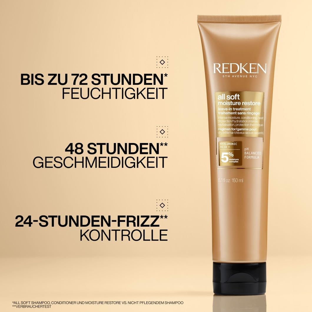 Redken All Soft Weihnachtsset, Geschenksert mit All Soft Shampoo, Conditioner & Leave-In für trockenes Haar, Zur intensiven Versorgung der Haare mit Feuchtigkeit, Verleiht Geschmeidigkeit und Glanz