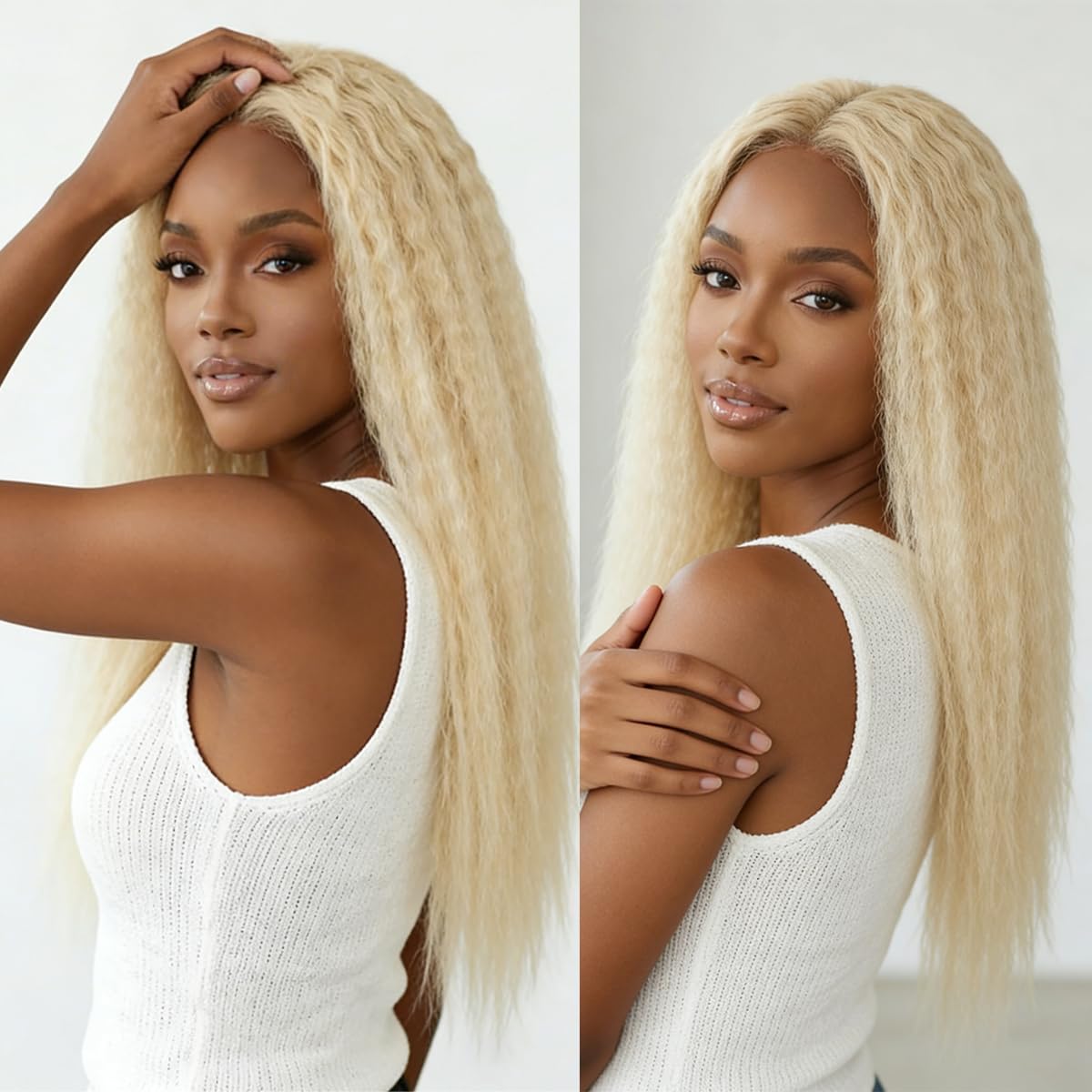 Kinky Straight Brazilian Human Hair Bundles - Unprocessed Yaki Hair