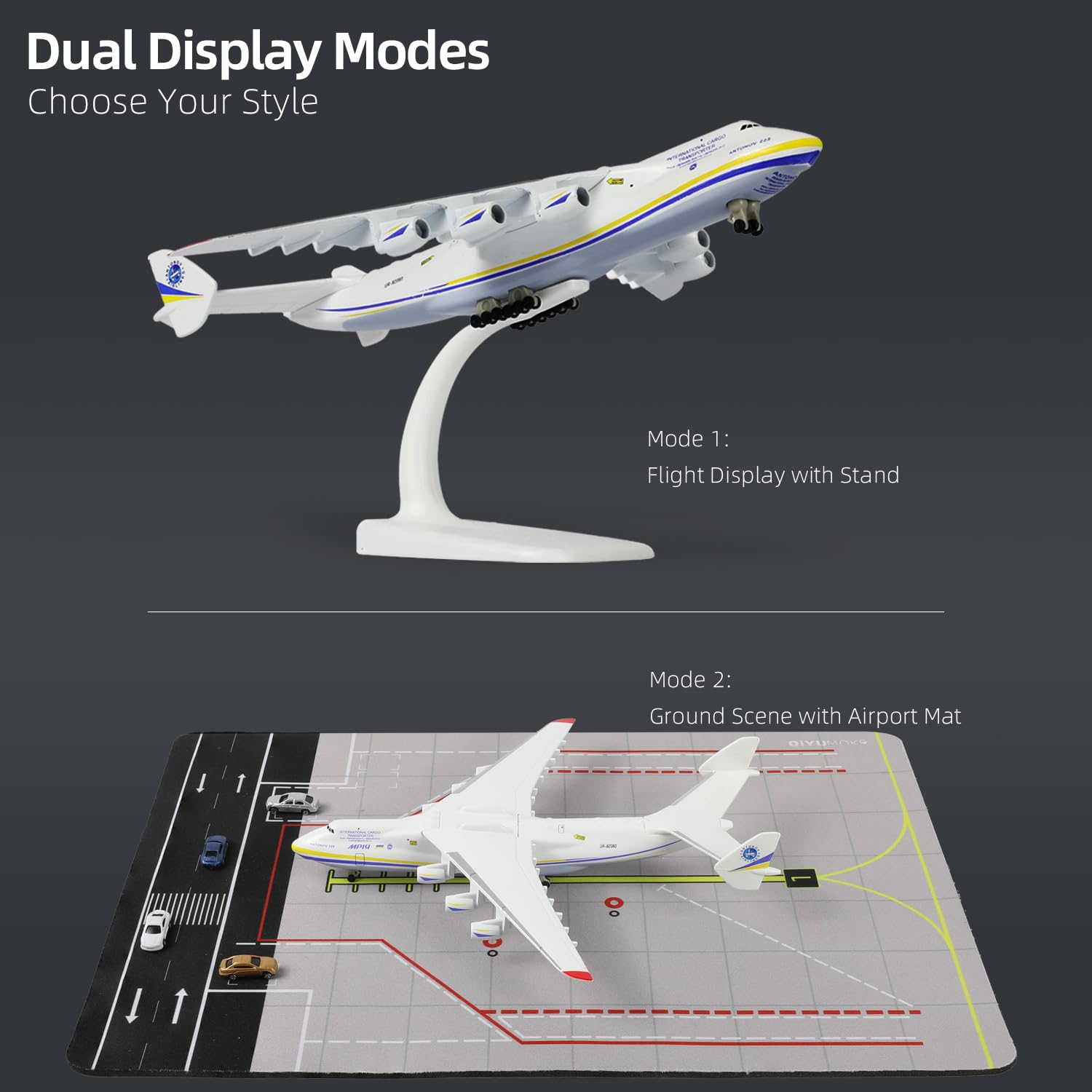 Amazon.co.jp: QIYUMOKE 1/400 AN-225 飛行機模型 ゴム製空港マット