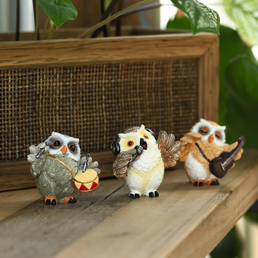 Amazon.co.jp: フクロウ 雑貨 かわいい 太鼓ふくろう おもしろ 園芸