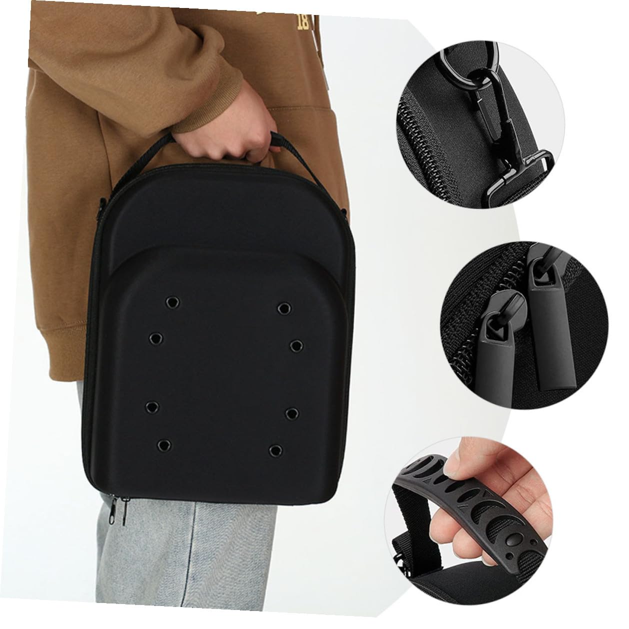 TOPBATHY Estuche Portátil para Almacenar y Transportar Sombreros en Viajes de Eva para Gorras de Béisbol, Caja Organizadora Negra Diseño Compacto y Duradero