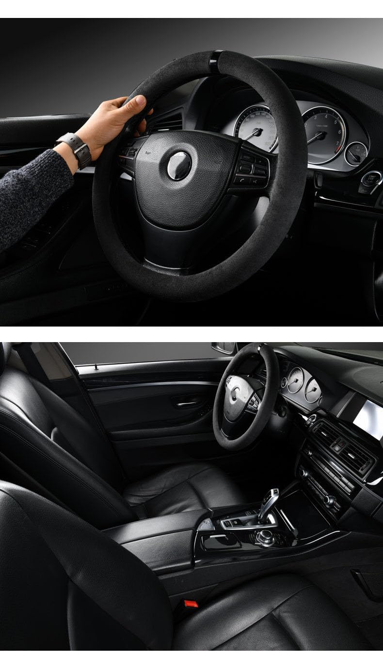 Soft Breathable Steering Wheel Cover For Citroen Berlingo II (2015-2018) - Anti-Slip Comfort Grip (Black, Round) 3 thumbnail image