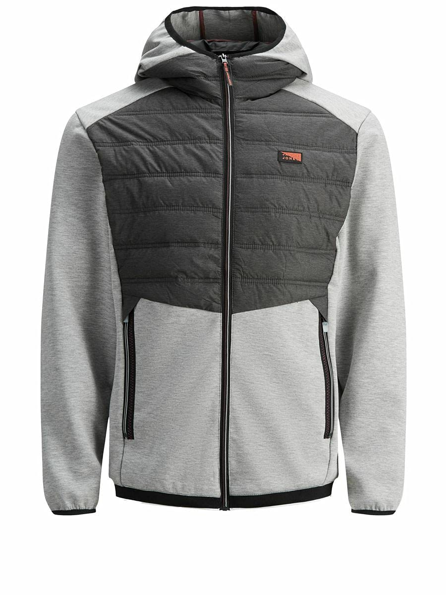 JACK & JONES men's JCOTOBY HYBRID JACKET NOOS, Light Grey Melange