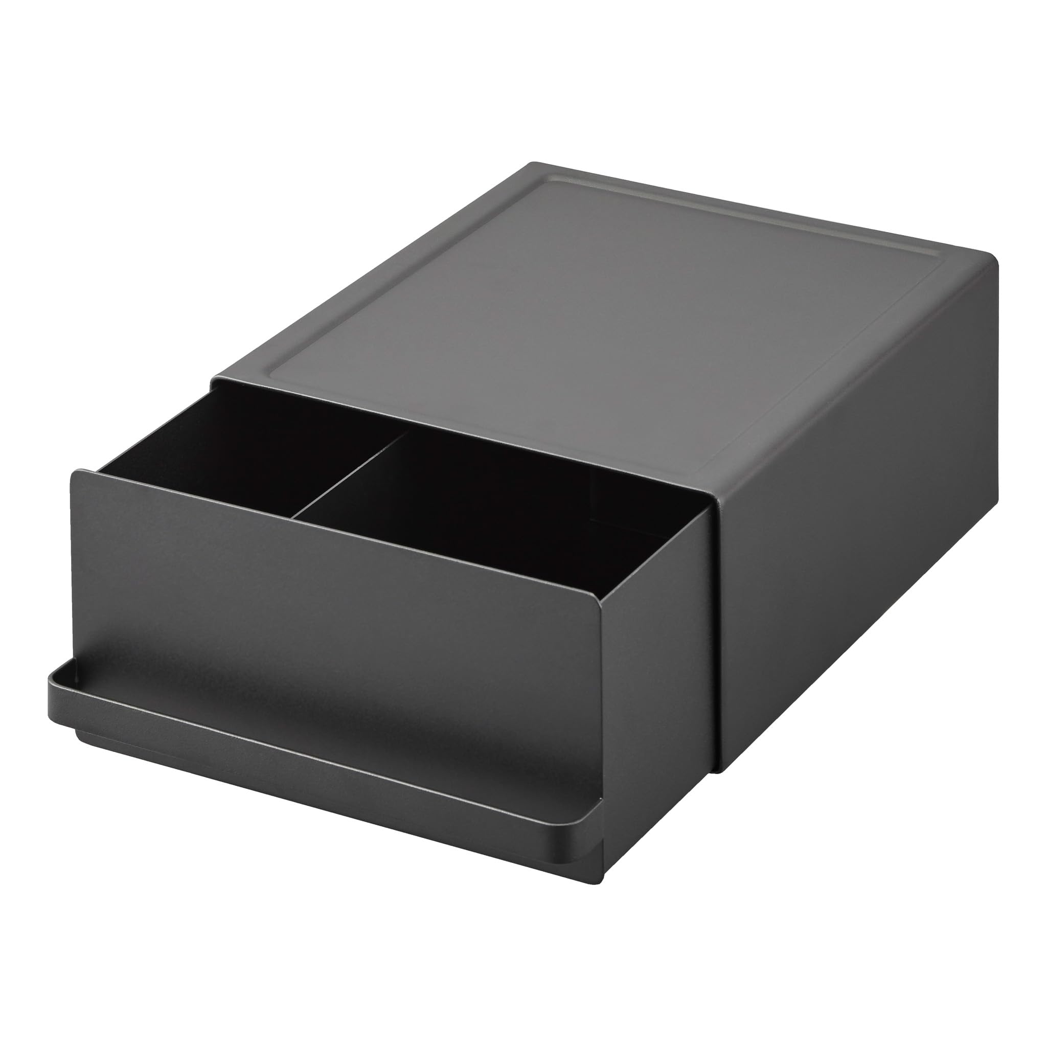 YAMAZAKI Tower Tiroir Coulissant pour comptoir, en Acier - Organiseur, Plateau, Cuisine, Plan de Travail - 27,5 x 22,2 x 11,5 cm, Design Japonais, Noir
