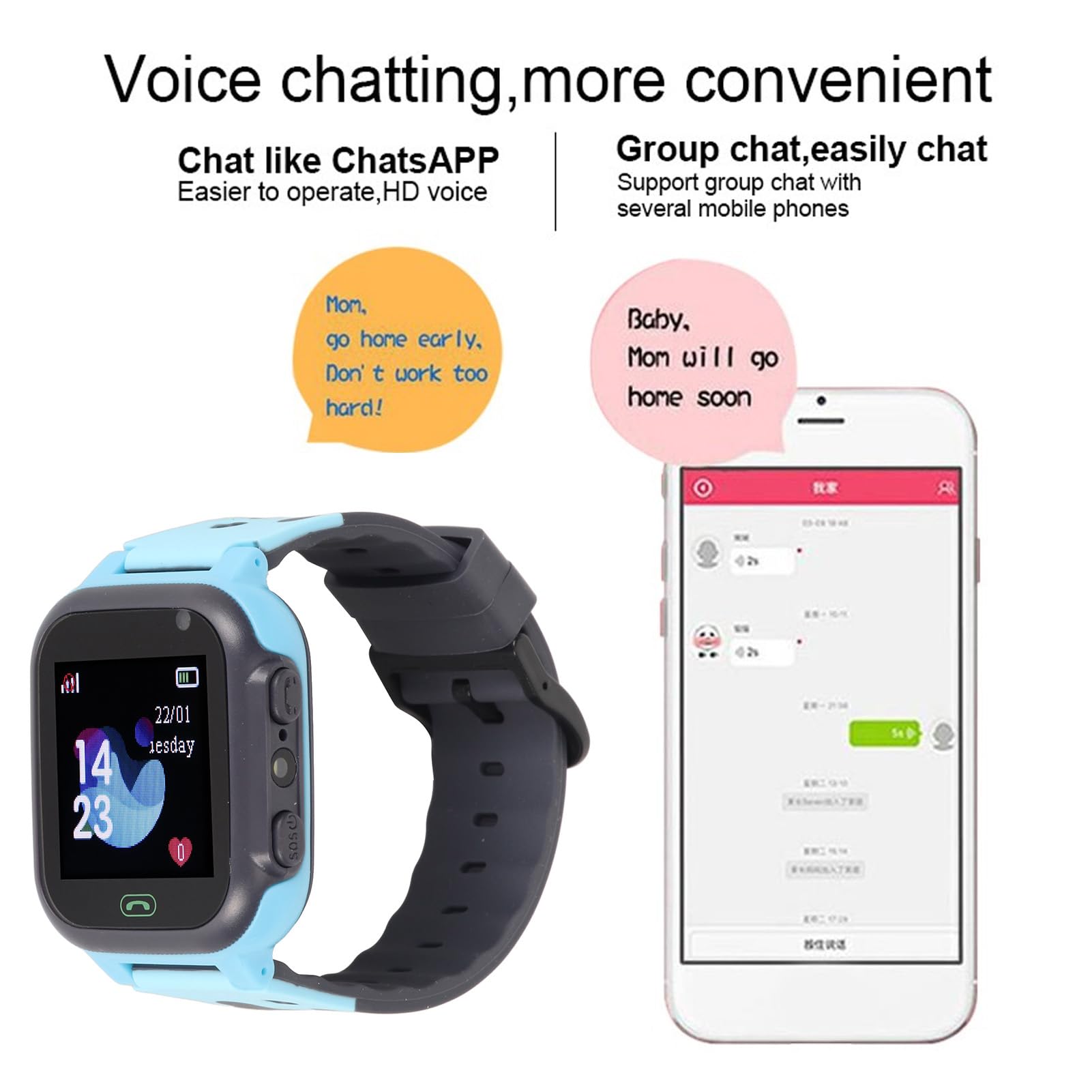 1,44-calowy Smartwatch dla Dzieci, 2-kierunkowe Połączenia Głosowe Inteligentny Zegarek dla Dzieci z Pozycjonowaniem LBS w Czasie Rzeczywistym, Ekran Dotykowy, IP65, Tryb Klasowy