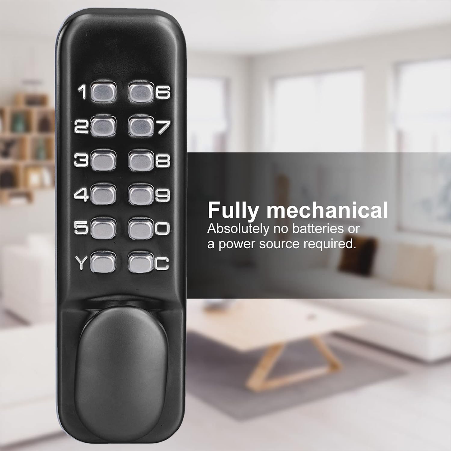 Digital Door Lock, Deadbolt Mechanical Combination Lock, Chrome Latch Keyless Entry Door Lock - Image 3