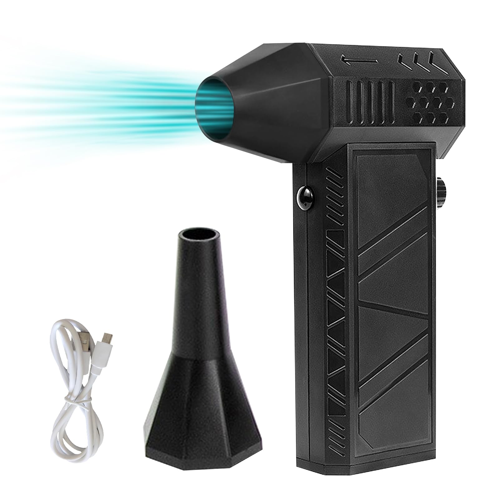 Elektrische stofblazer, 3 versnellingen, 51000 omw/min, USB-oplaadbaar, persluchtspray, pc-reinigingsset met 6000 mAh accu voor laptop, toetsenbord, auto, kantoorapparaten, bank