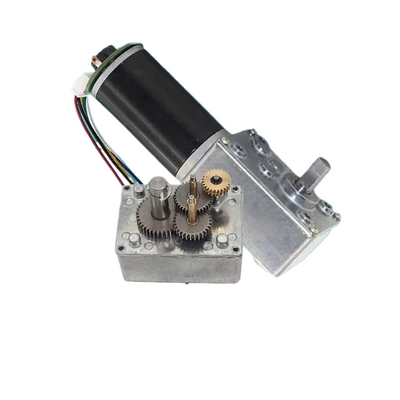 Silnik z przekładnią ślimakową DC 12V 24V wysoki moment obrotowy reduktor kątowy z enkoderem, metalowa skrzynia biegów o niskim poziomie hałasu CNC tracker słoneczny A5840-31ZY(Motor only,27R_24V)