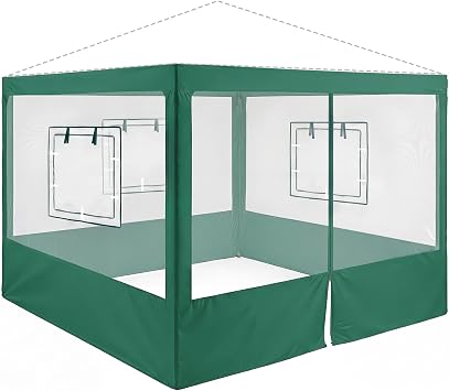 4 Pcs Food Booth Sidewall Kit for 10 x 10 Tents, Classic, Green