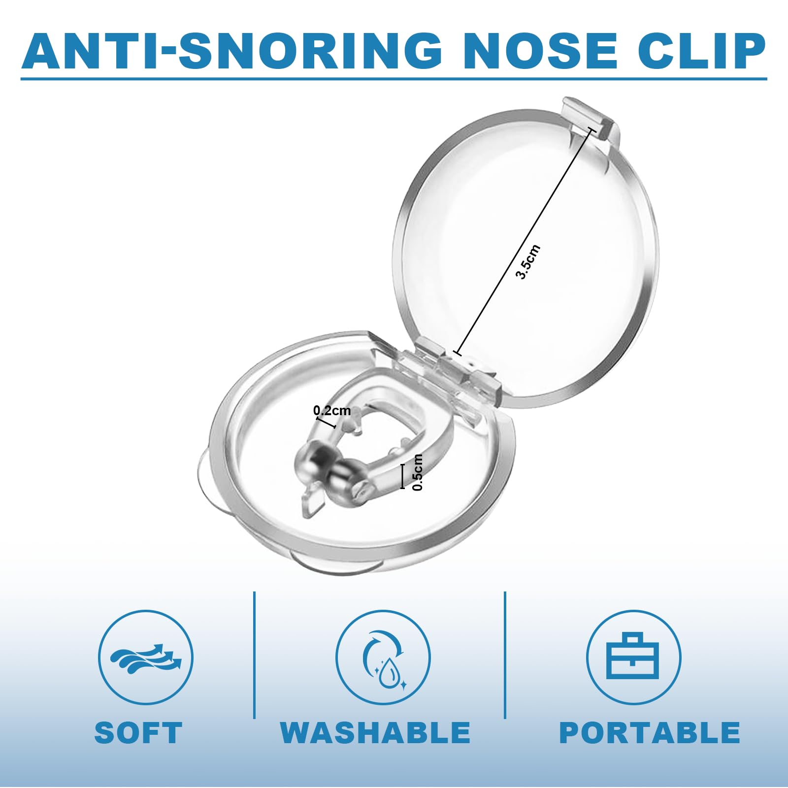 8 pcs Antirronquidos Nariz, Dilatadores Nasales Anti-Ronquidos de Silicona, Dilatador Nasal Anti Ronquidos Clips Nasales Magnéticos, Mejora la Respiración para ayudar a Dormir