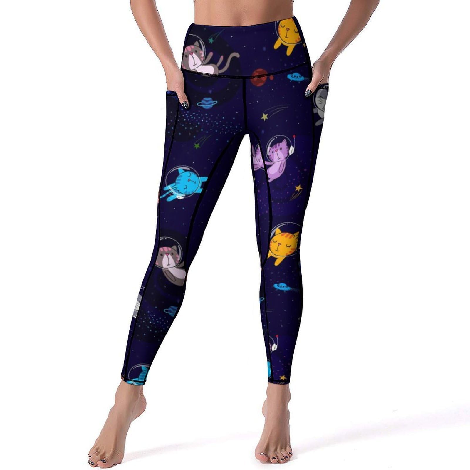 Pantalon de sport chat spatial pour running et gym en S - 7