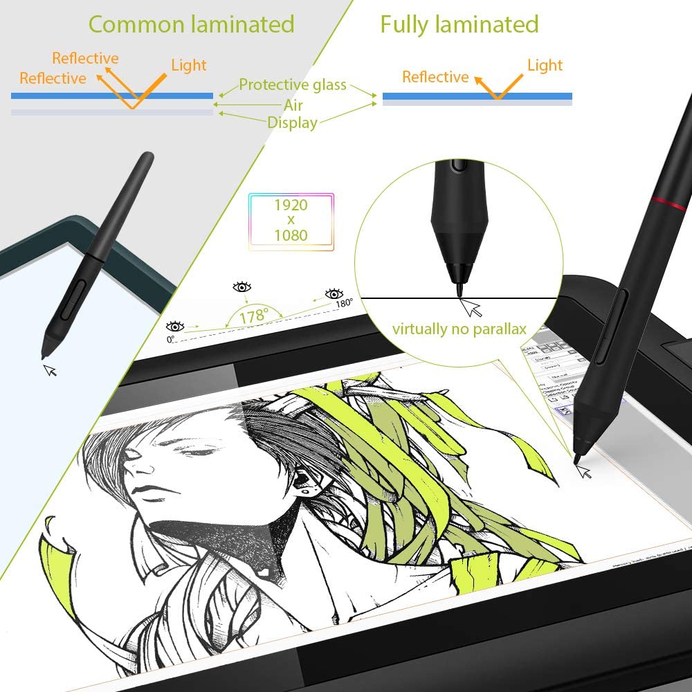 XP-Pen Artist 12 Pro Tableta gráfica con Pantalla de 11.6" 8192 Niveles | Tableta gráfica Dibujo Digital con dial rojo