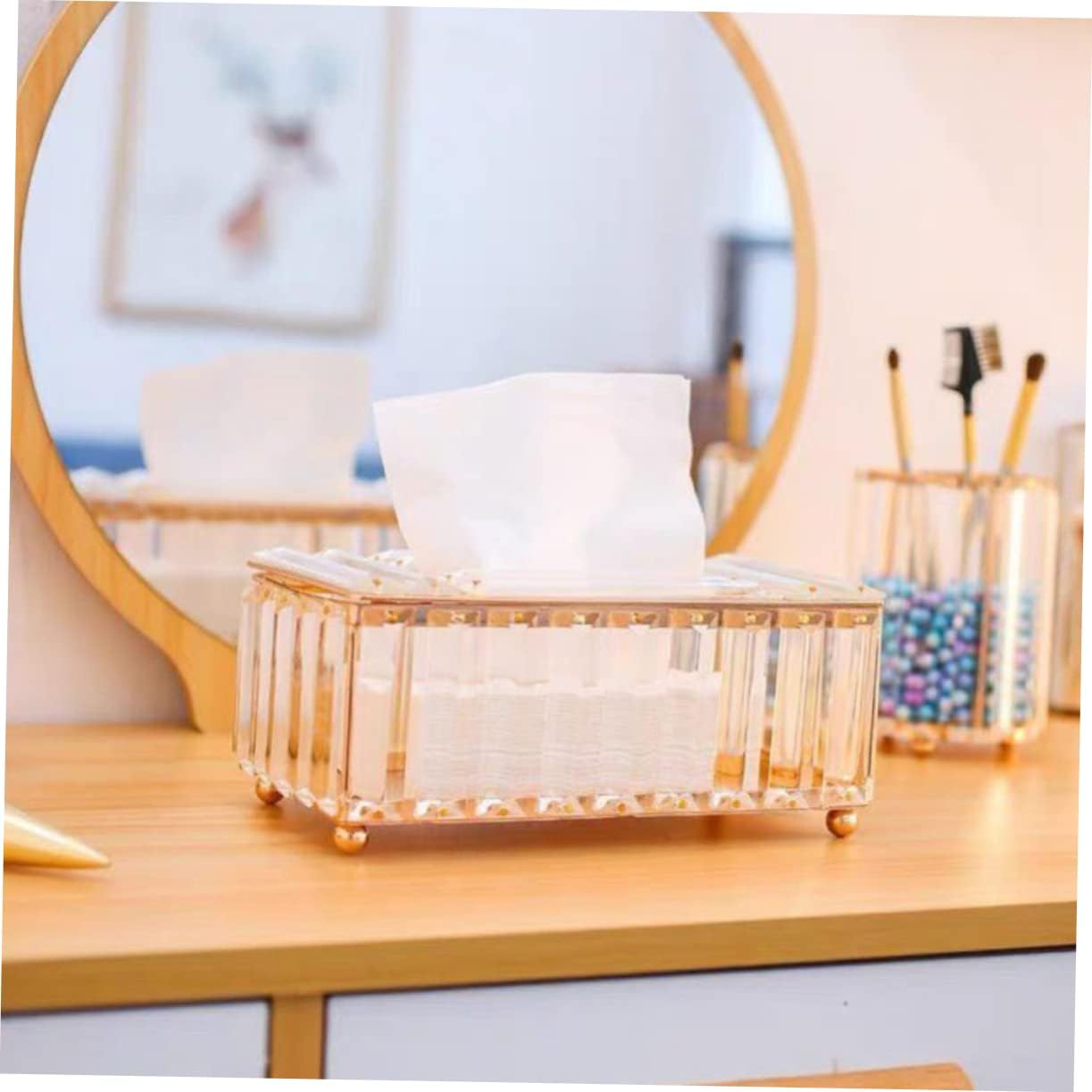 Alipis 3pcs Crystal Tissue Box Cover Elegant Napkin Holder for Living Room Bathroom Office Decorative Holder Easy to Clean Stylish Home