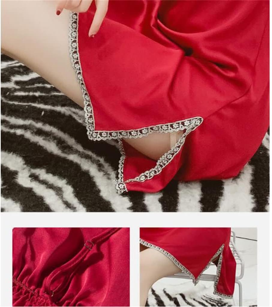 Sleeping dress women's thin ice silk backless short suspender with chest pad spring and autumn private pajamas