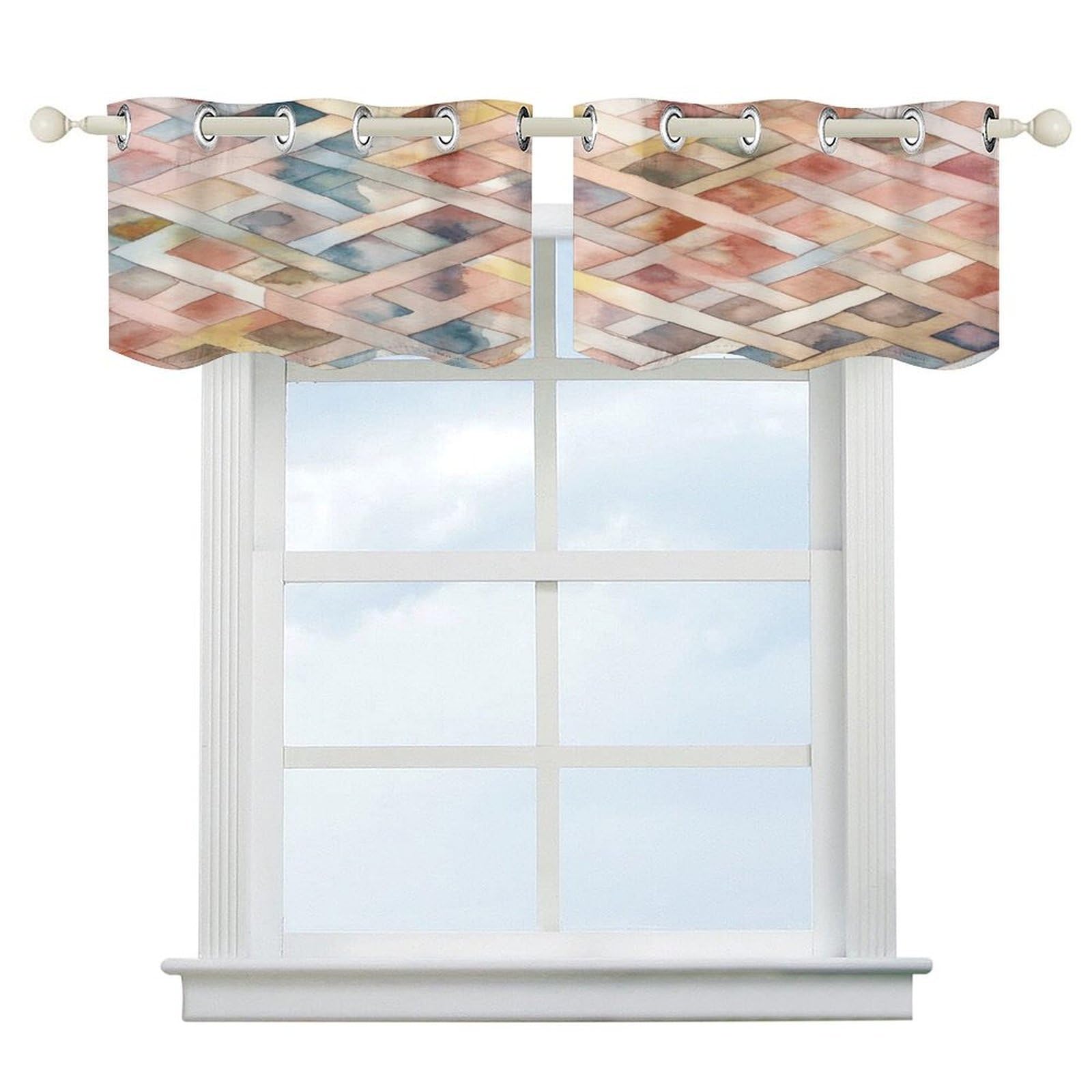 Fekiloot Style Multicolor Art Short Curtains Valance Curtain