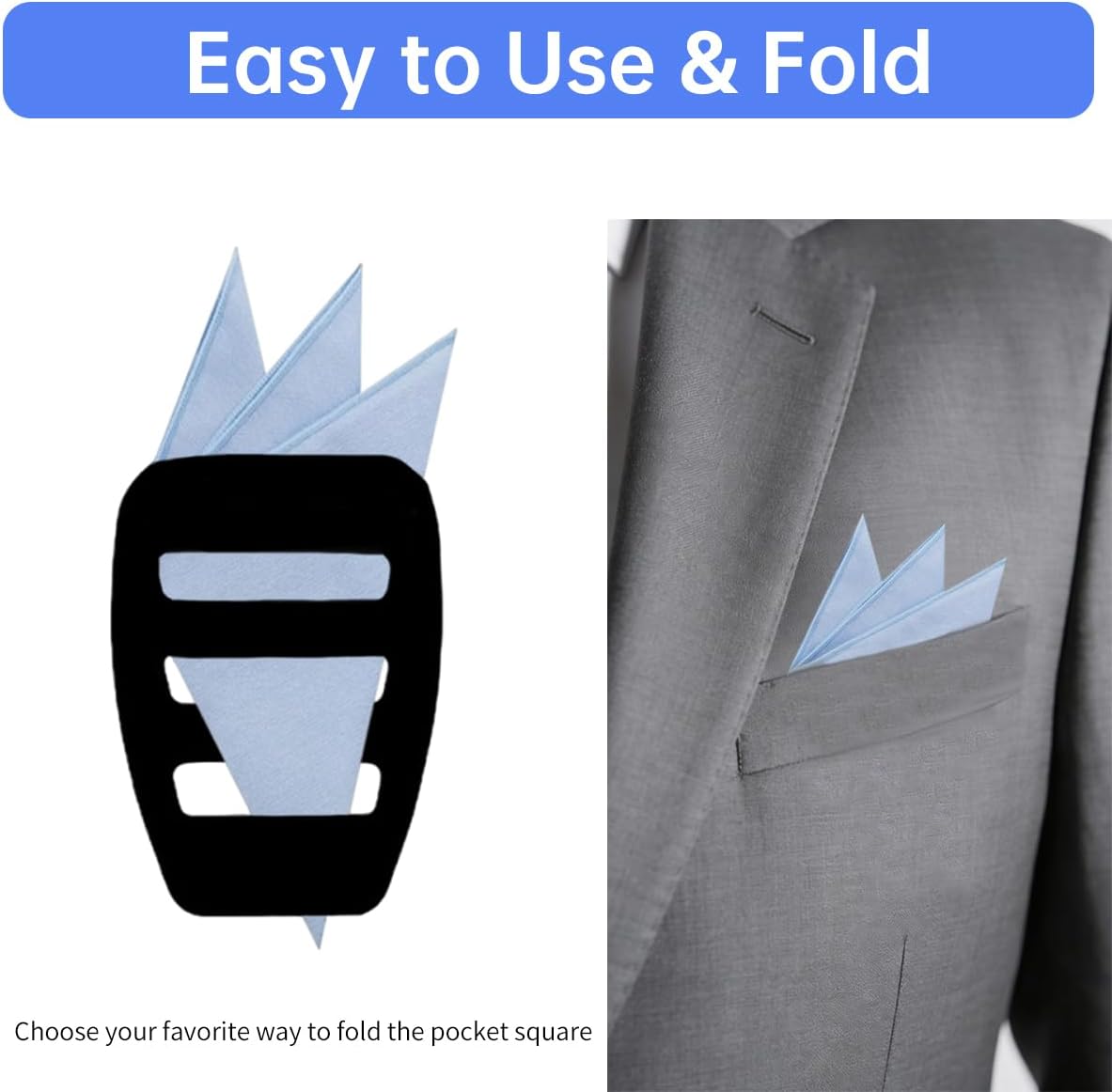 Pocket Square Holder Organizer for Men, 3-Pack, Suit and Tuxedo Accessories Storage