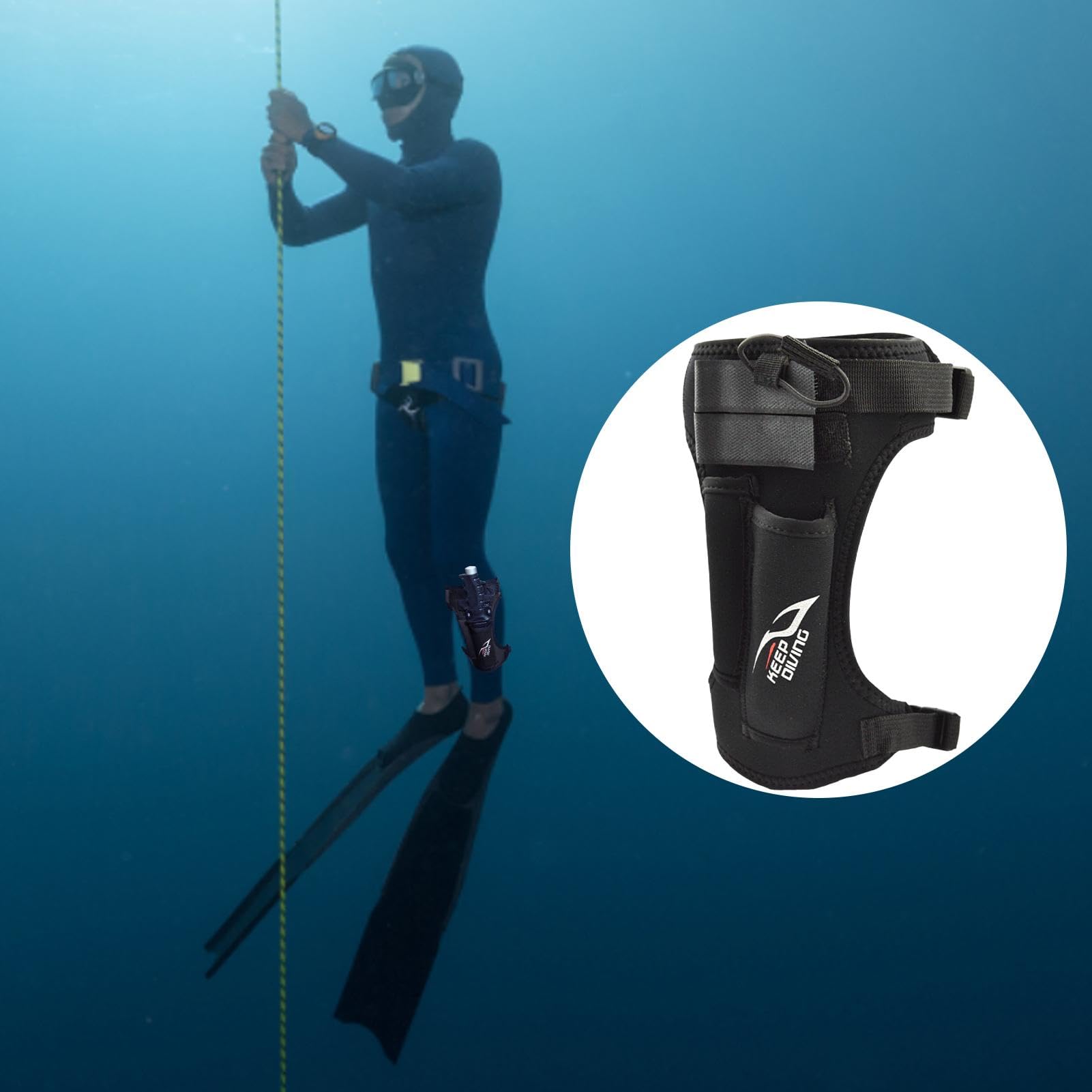 Funda para cortador de buceo, funda de cuchilla de buceo, juego de cortador de piernas de buceo, juego de cuchillas de buceo, funda de acero inoxidable para esnórquel, uso al aire libre, buceo