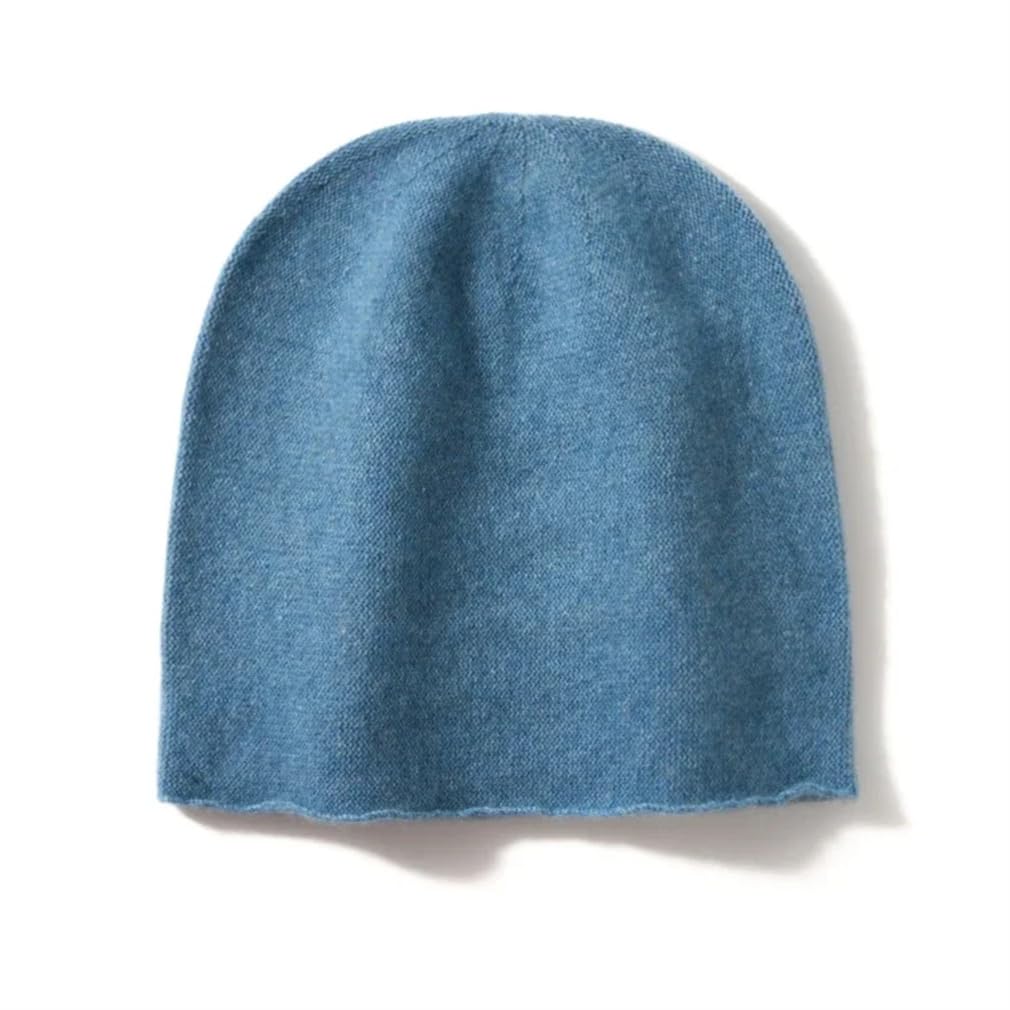 Cappello da donna in lana e cashmere, casual, tinta unita, orlo arrotolato, morbido, invernale, primavera, caldo, con teschio