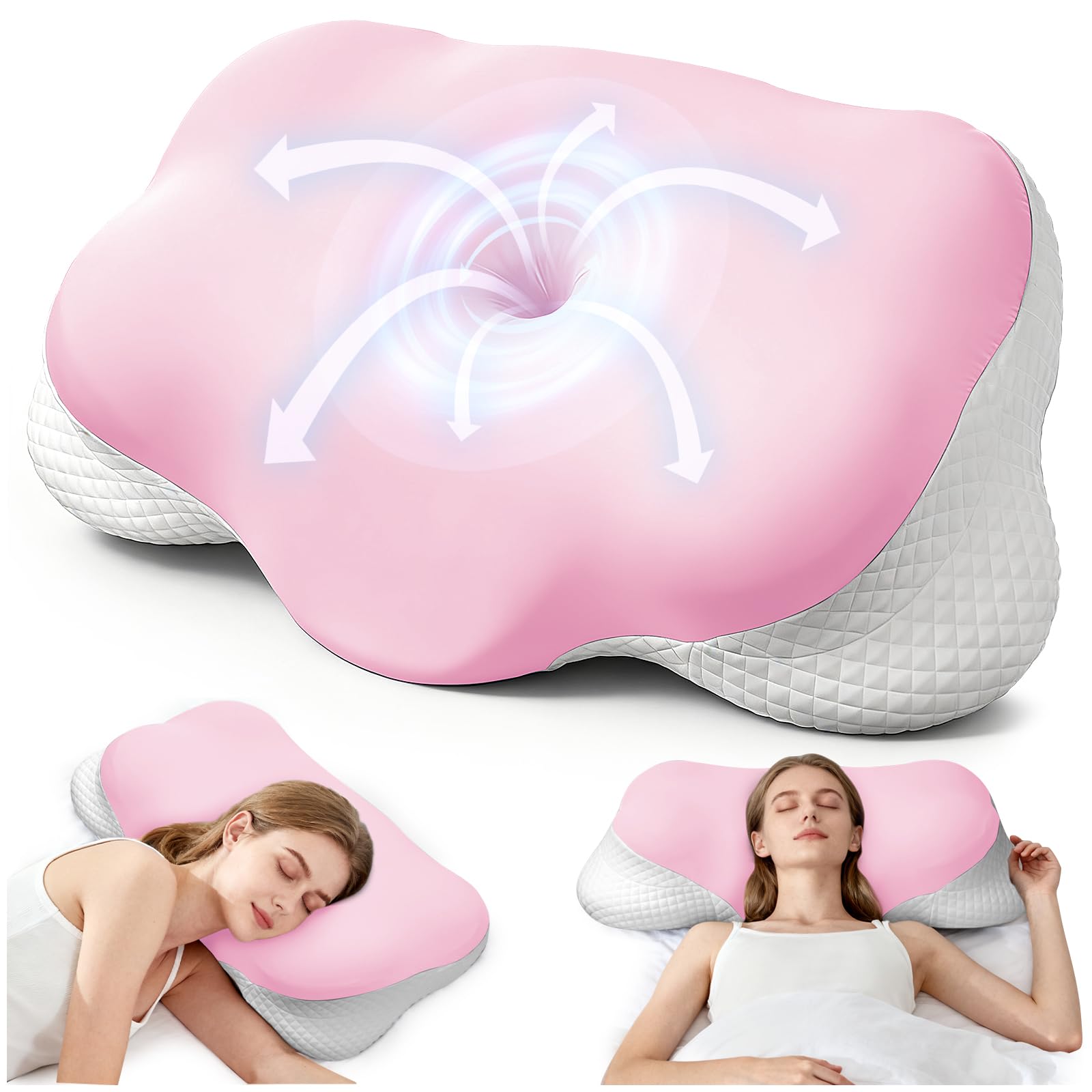 Memory Foam Pillow – Orthopedic Cervical Pillow with Breathable Massage Zones，Neck Sup...