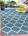 Unique Loom Outdoor Trellis Collection Casual Moroccan Lattice Transitional Indoor and Outdoor Flatweave Teal Area Rug (5' x 8')