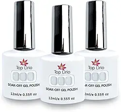 Kit 3 Esmaltes Gel Translúcido Renda Top Lirio Soak-Off 12ml
