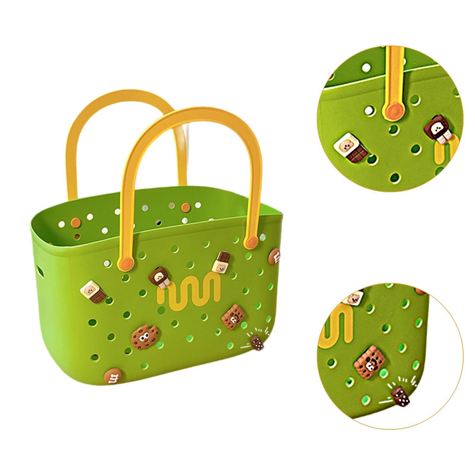 Sac de Plage, Portable, pour L'été, Sac de Tendance, Sac à Main, Panier de Plage Multifonctionnel, Vert