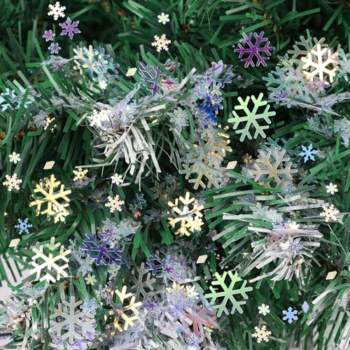 Image of FOIMAS 4000pcs Christmas Snowflake Confetti,Iridescent Snowflake Confetti Metallic Table Scatter Glitter for Winter Wonderland Party Home Decoration