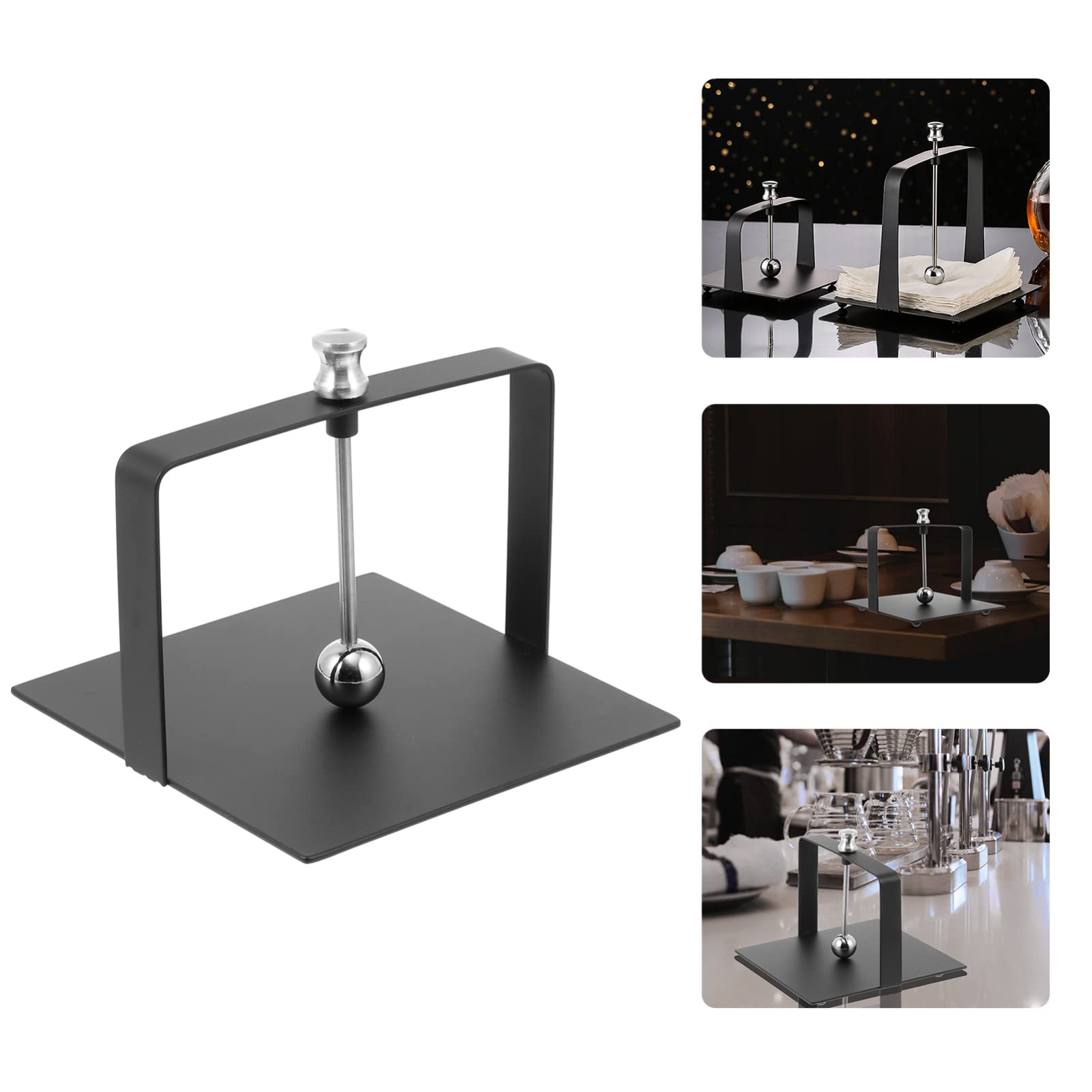 Mipcase Servilletero que Mantiene el Espacio Ordenado y Funcional de Acero Inoxidable Negro Vertical Diseño Minimalista y Elegante para Baño y Hogar
