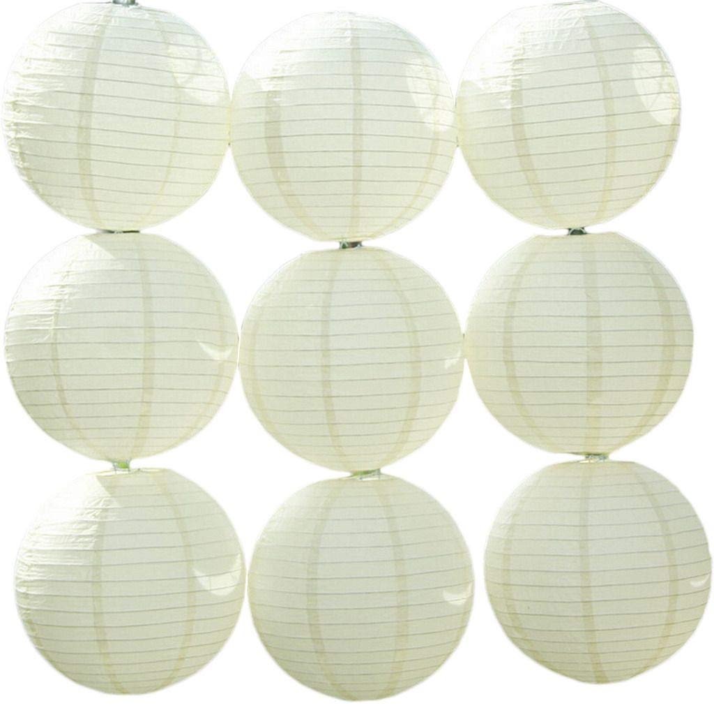 Lanterne di carta cinese rotonde, colorate, decorazioni da appendere 40CM (15.75") Beige