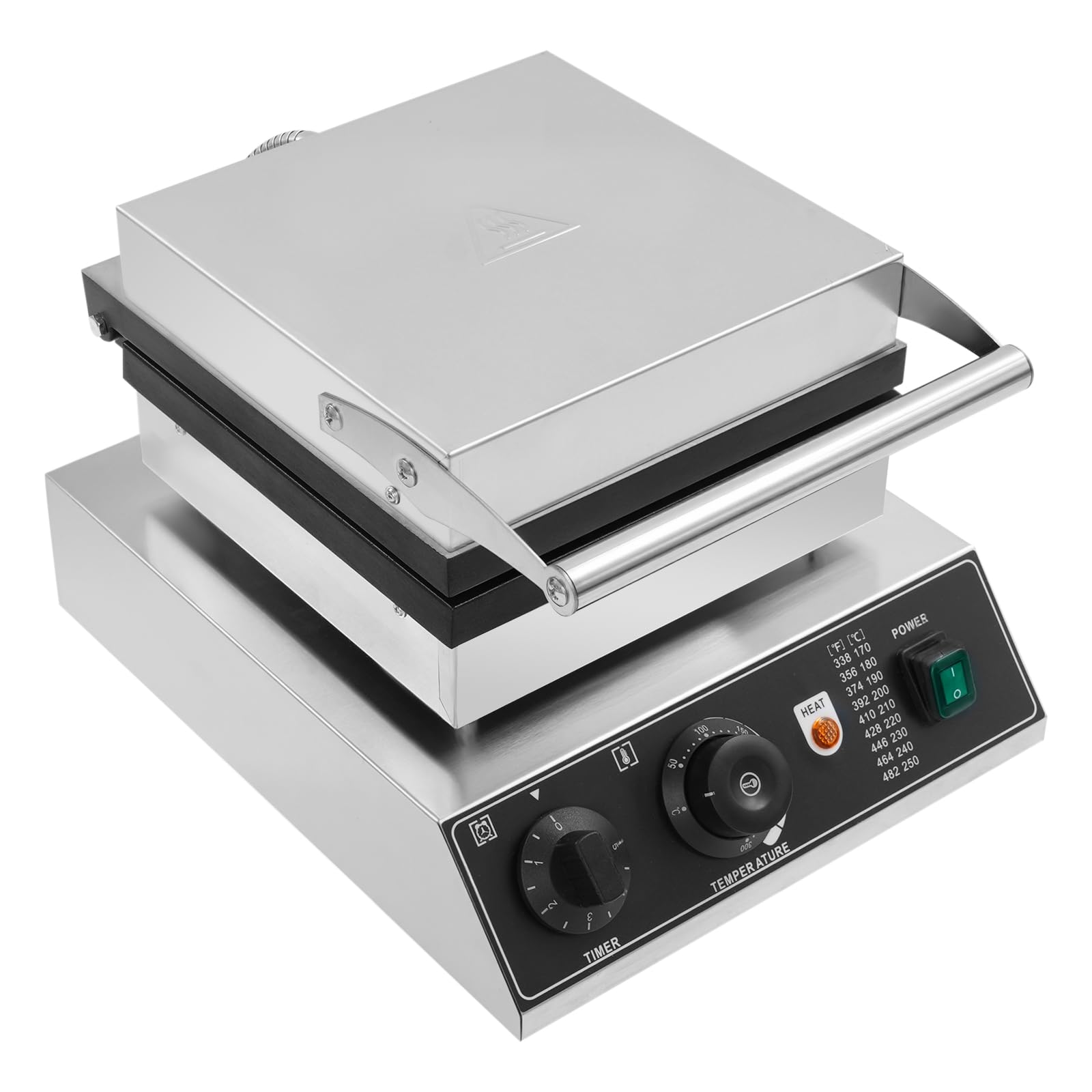 Gaufrier électrique 2000W Gaufrier Professionnel - Appareil à Gaufres pour 2 Gaufres - Revêtement Antiadhésif-Thermostat Réglable 50-300℃ - Cafétéria/Boulangerie/Snack-bar