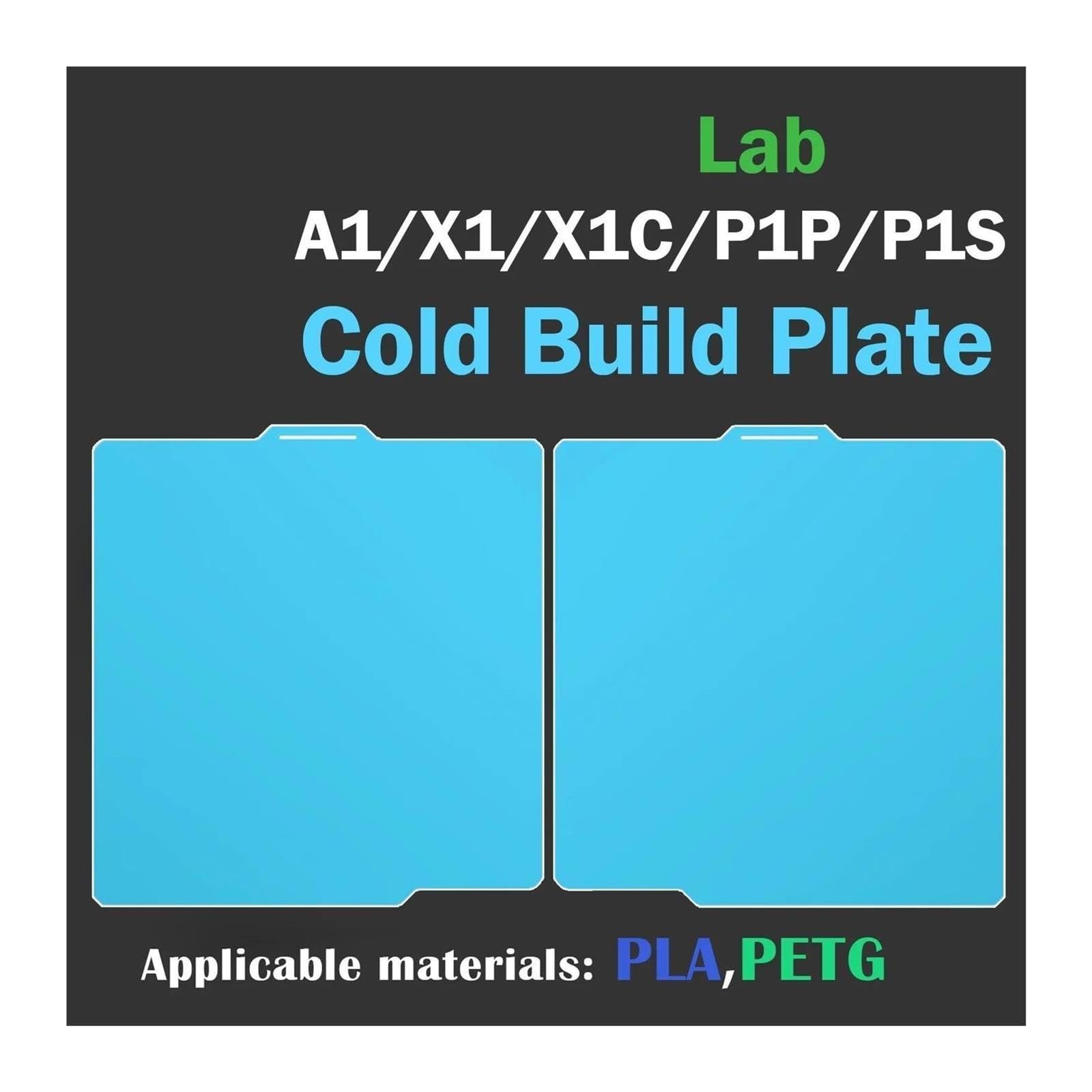 P2S X2D Kaltplatte Niedertemperaturplatte for Labor P1P A1 X1 X1c P1S P2S(Epoxy Resin Cold,2PCS)