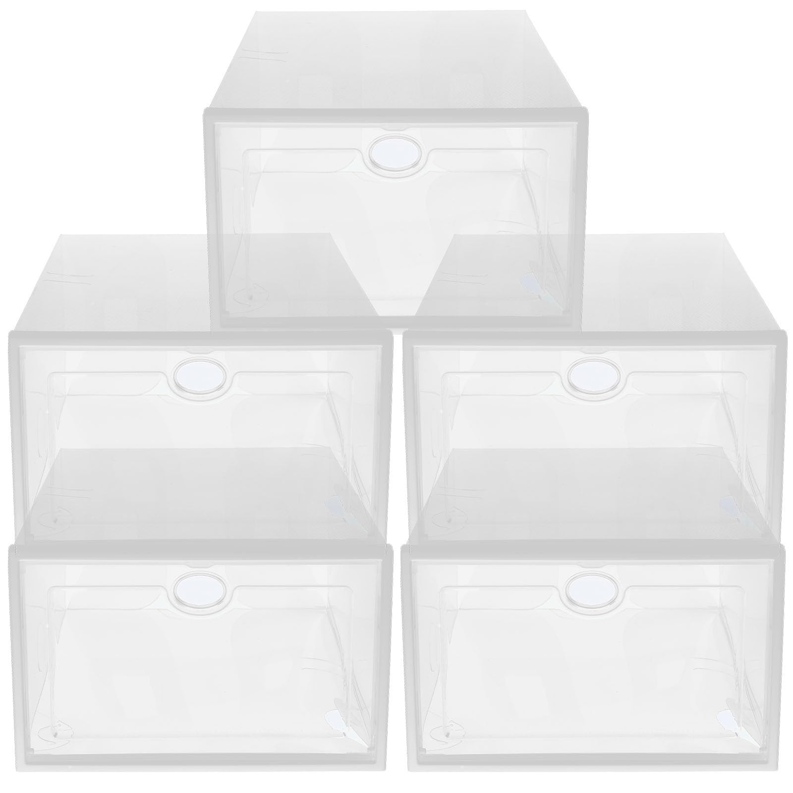 Boîtes à chaussures transparentes 33x23x14 cm lot de 5 empilables en plastique