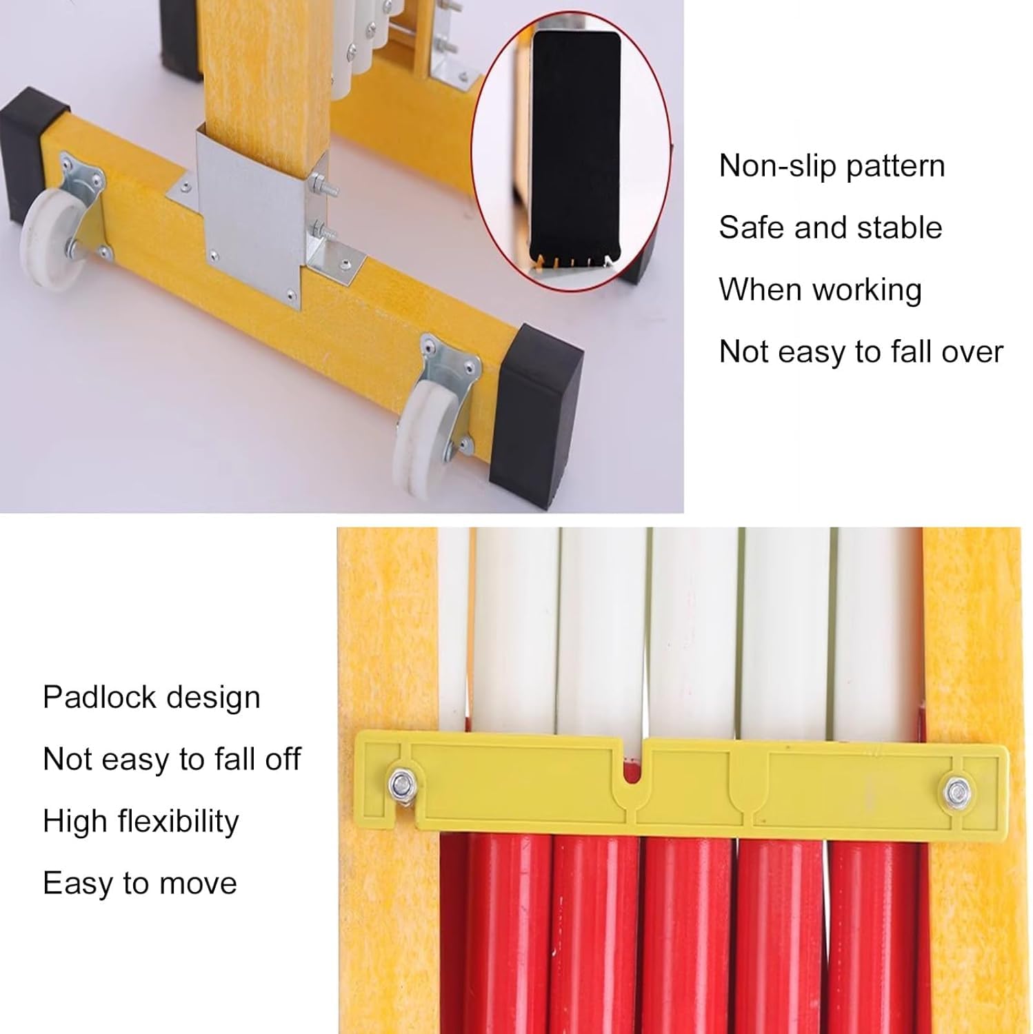 Barrera de tráfico retráctil - Barrera metálica Extensible de 1,2 m de Altura, Barrera de Seguridad Plegable para accesos a Obras (Amarillo, 1,2 x 6 m)