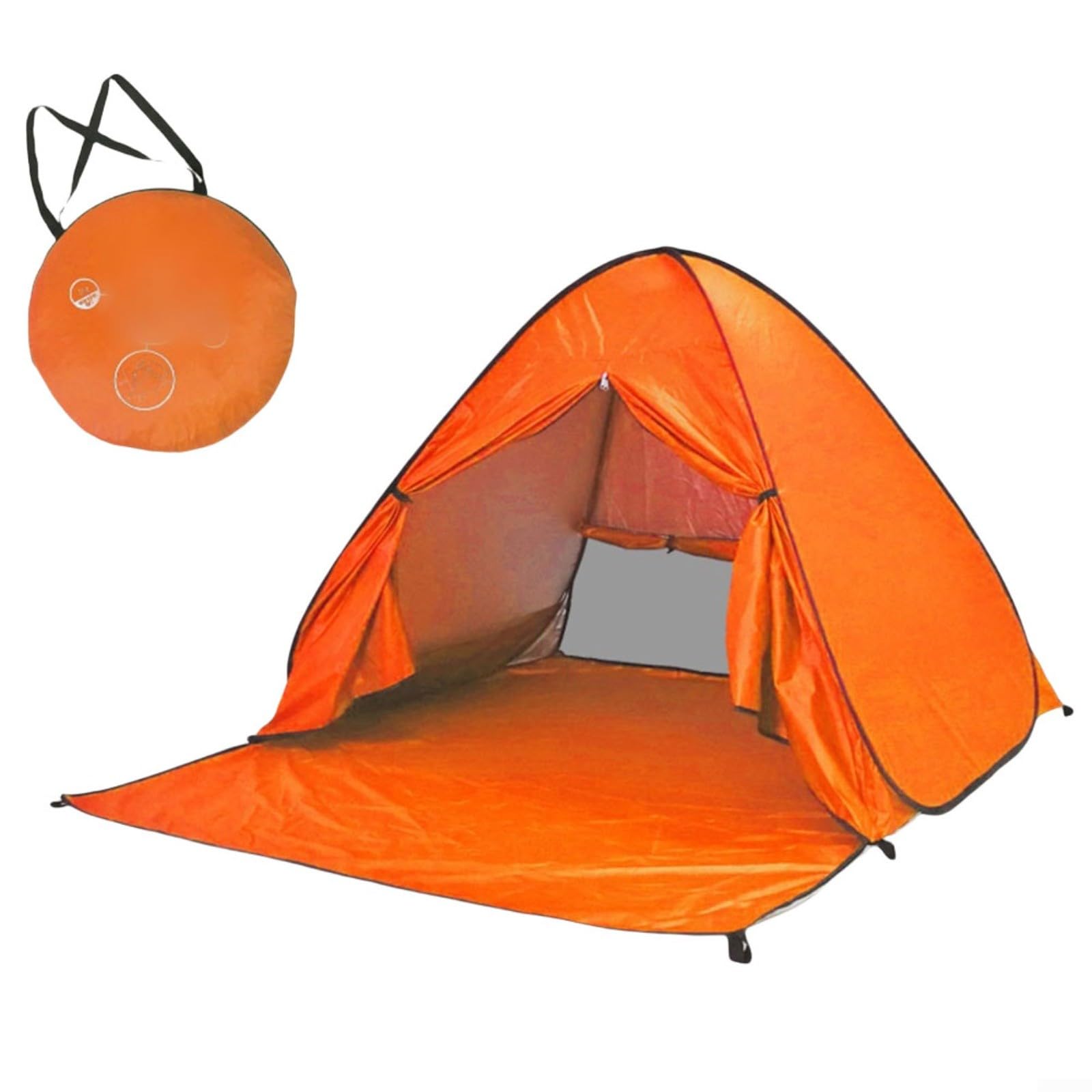 Gettimore Up Beach Tent 2 Adults or 3, Automatic Sun Shelter with UV for Protection & Ventilation, Lightweight Camping Canopy with Carry Bag(orange)