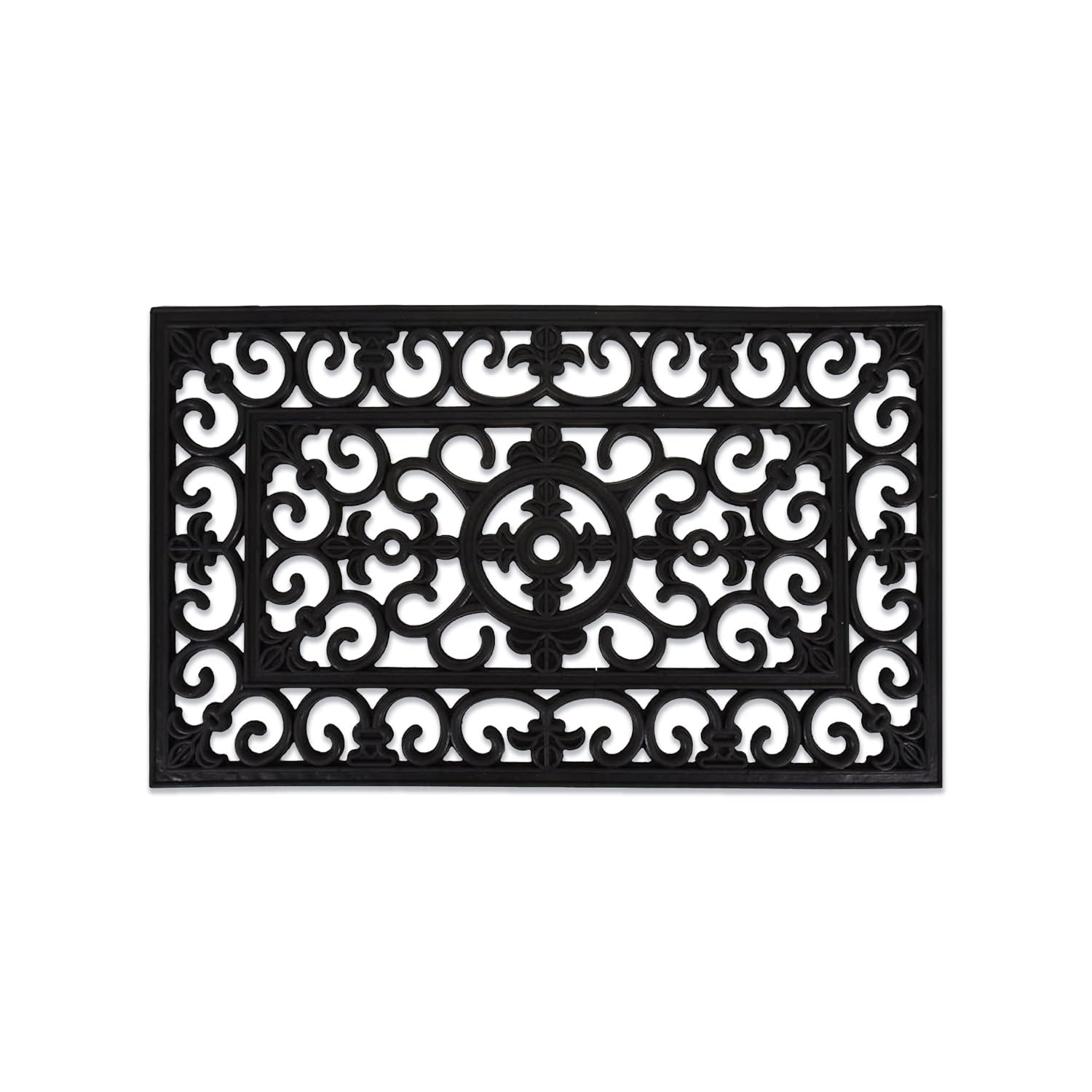 Lavish Label Rubber Door Mat Non-Slip Durable Heavy Duty Geometric Design Indoor Large Door Mat Weather Resistant Rubber Foot Mat for Front Door Patio Entryways Back Door (Classic Mat 45 x 75cm)
