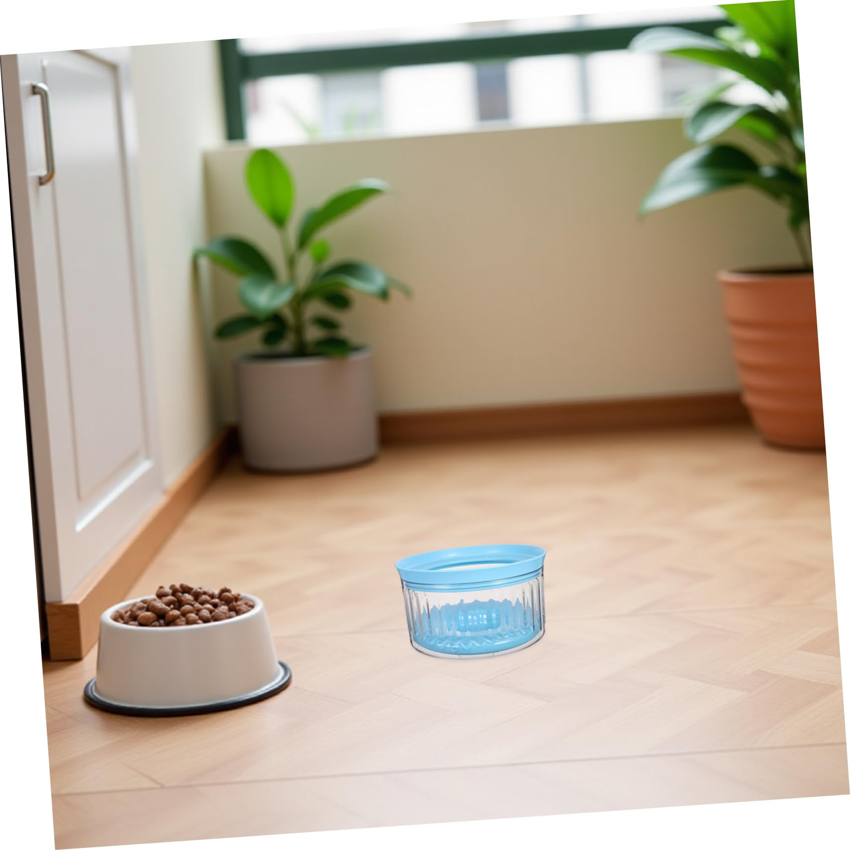 KOMBIUDA Transparente Schwimmende Auslaufsichere Hundetrinkschale mit Spritzschutz Langsame Wasseraufnahme Splash Innen und Außen Schleckresistent für Unterwegs und Zuhause