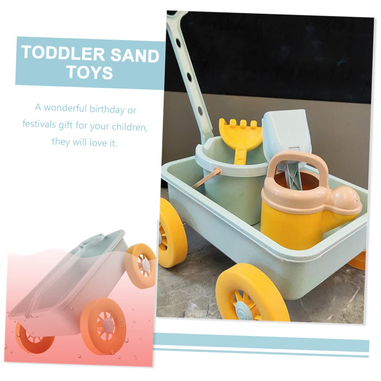 TOYANDONA Outdoor Beach Trolley for Creative Sand Play Tools for Boys and Lightweight and Easy to Grip for Beach Park and Backyard Fun