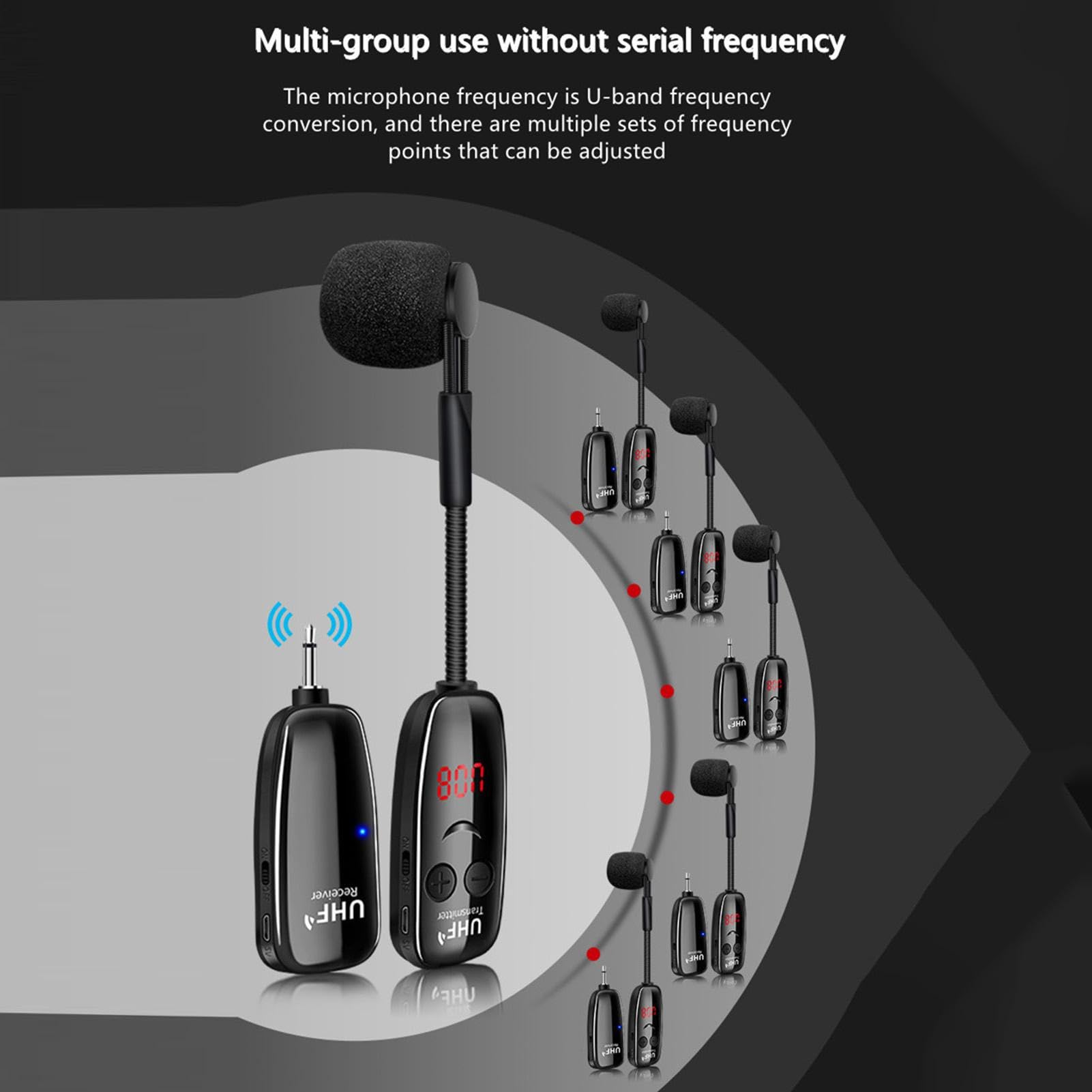 Genérico Micrófono para Instrumentos Receptor con Pantalla Digital LED