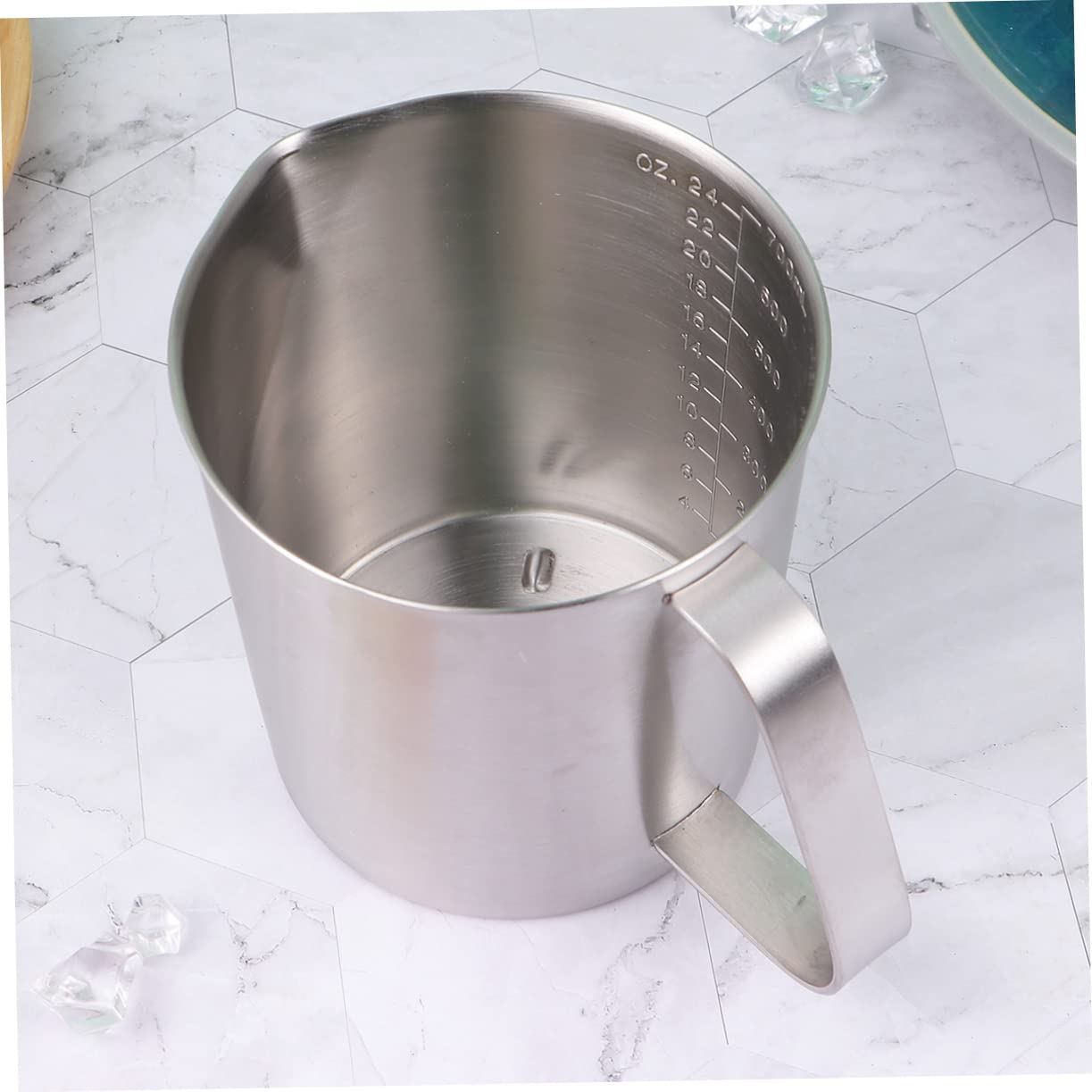 Alipis Bicchiere da cucina in acciaio inossidabile 304 con superficie graduata e facile consultazione per uso quotidiano in cucina e pasticceria