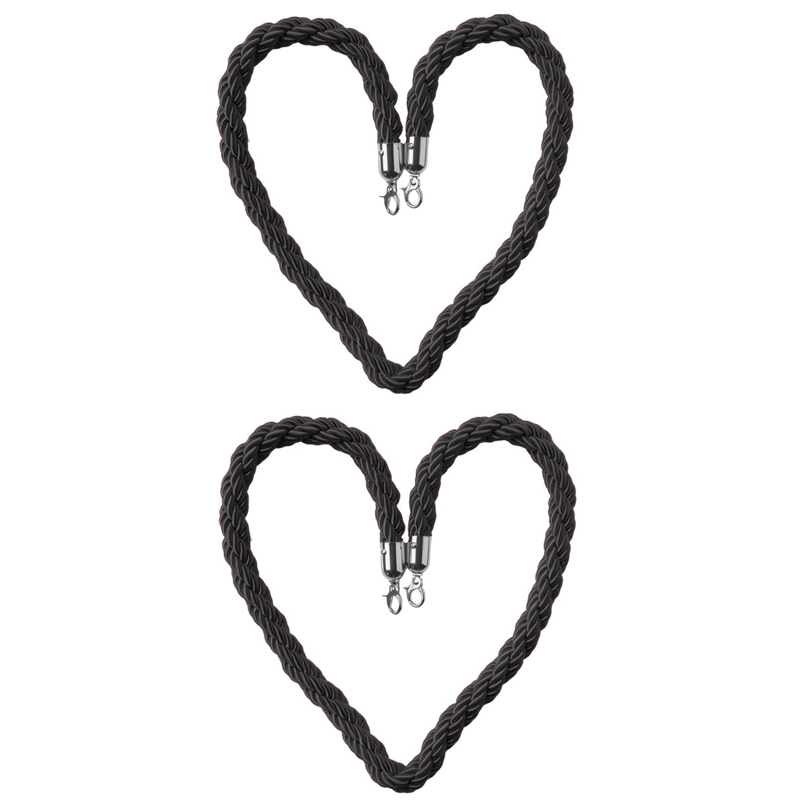 Guardrail rope， Twisted Rope Barrier, Bank Lobby Crowd Queue Divider Ropes for Concerts Theater VIP Stanchion, Hemp Braided(Black,4.5M/14.7Ft)