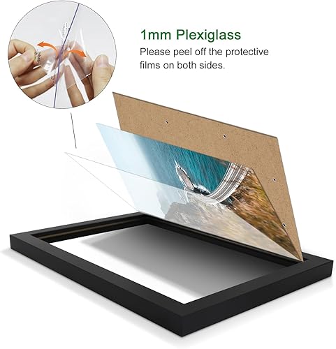 Miniatura 4 de COREAET Marcos de madera de 24 x 36 pulgadas, marco de fotos negro de 24 x 36 pulgadas, paquete de 2 marcos de póster de 24 x 36 pulgadas, marco de