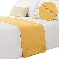 Vista 12 de Camino de cama de 102.4 x 19.7 in para cama King, mantas para pie de cama, color beige, camino de cama, bufandas para dormitorio, hotel, sala