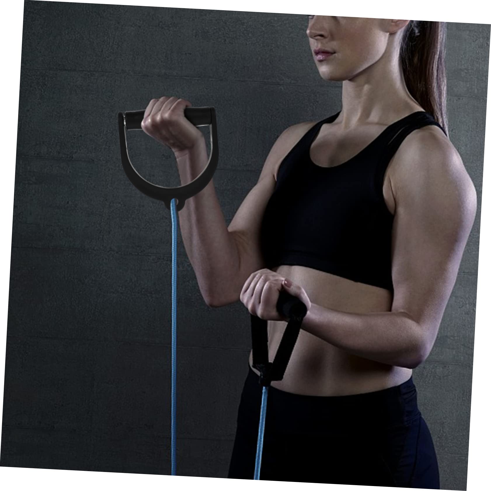 POPETPOP 4 Impugnatura Fitness Antiscivolo in Plastica Durevole per Palestra e Allenamento Casa Maniglia Ergonomica Resistente per Accessori Fitness e Elastici