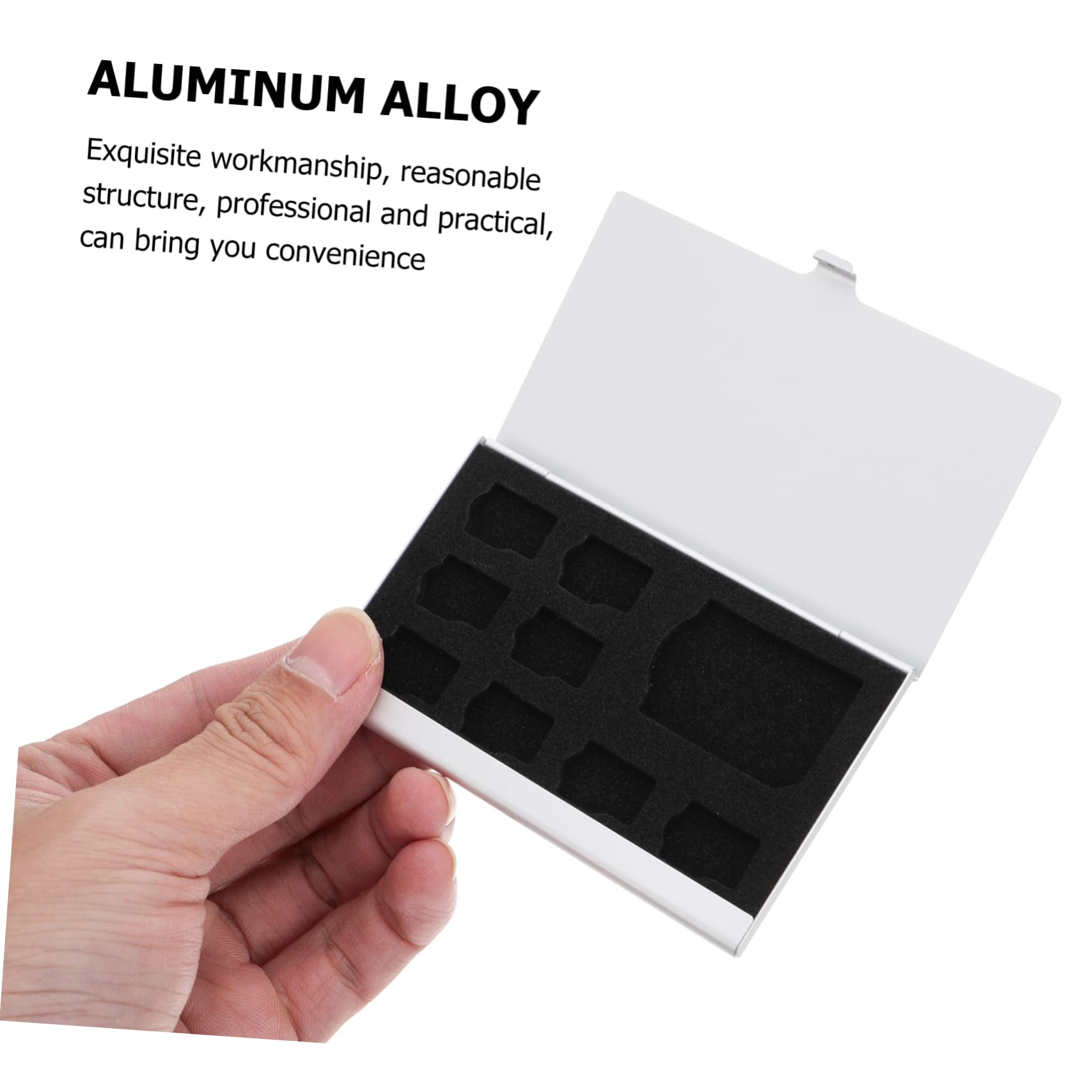 CAXUSD Aluminum Alloy Slot Storage Box for Cards -Static Memory Holder Case for Easy Organization and Against Dust and Scratches
