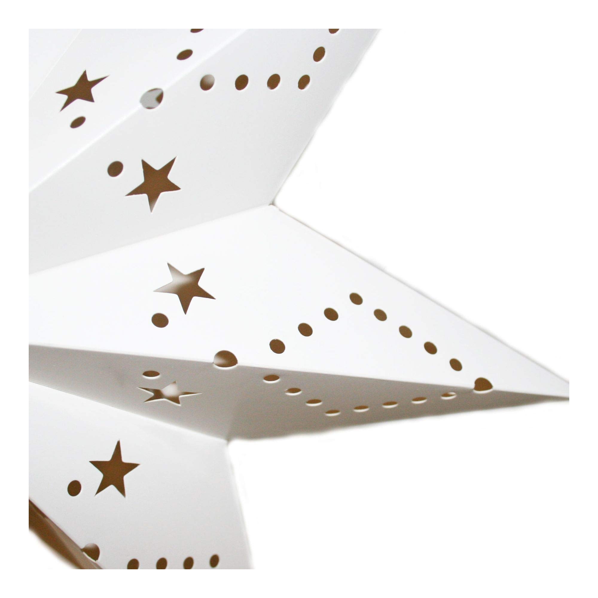 Edler Weihnachtsstern Papierstern Papierleuchte mit Holz-Ständer