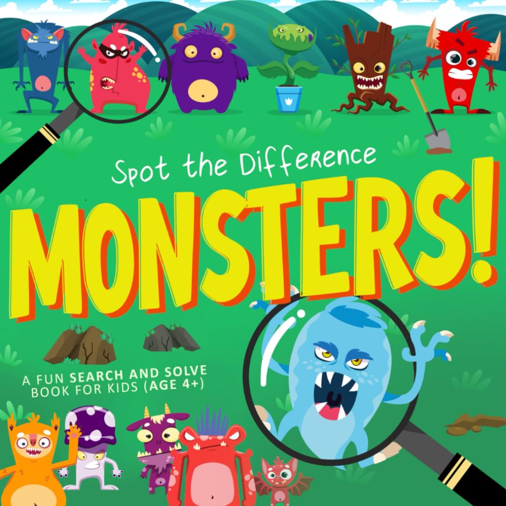 Spot the Difference - Monsters!: A Fun Search and Solve Book for Kids (Ages 4+) (Spot the Difference Collection)
