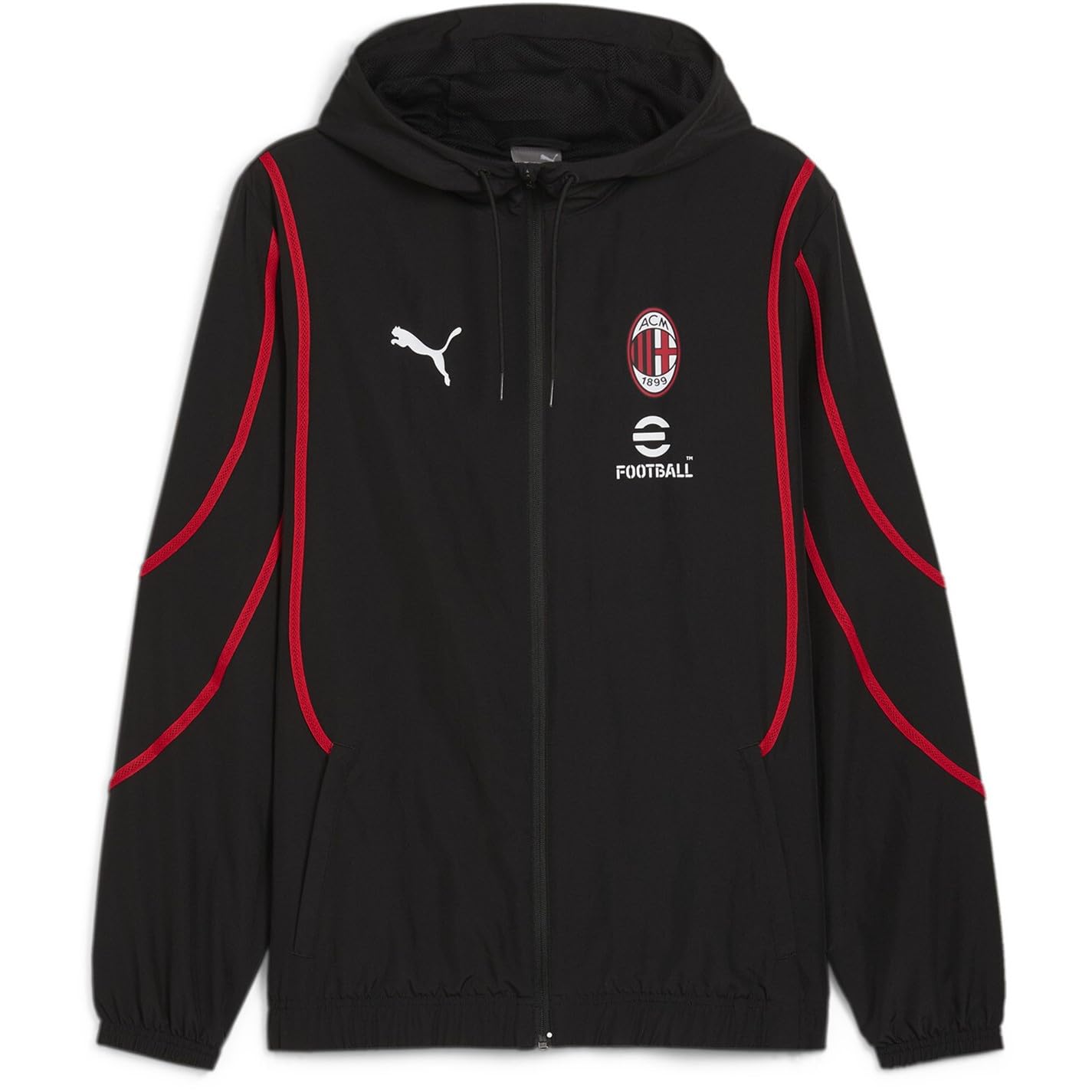 PUMA Mens AC Milan Prematch Woven Jacket 2024 2025 Adults Red M